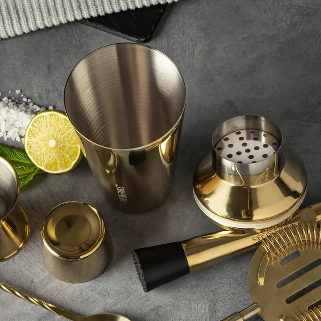 Alt view image 5 of 5 - Thyme & Table Stainless Steel Gold Cocktail Shaker