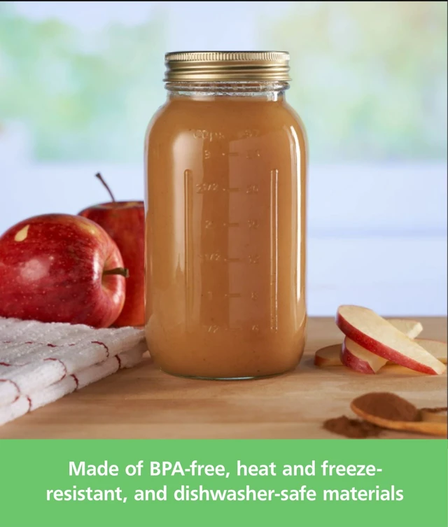 Alt view image 4 of 6 - Mainstays 32 oz Regular Mouth Quart Mason Jars with Lids and Rings, 12-Pack for Home Canning and Fermenting