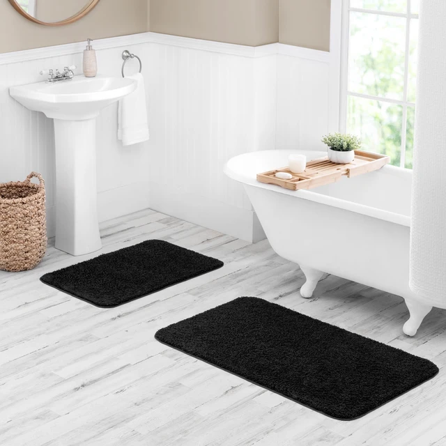 Alt view image 5 of 6 - Mainstays Basic Polyester Bath Rug, 24in x 40in, Black