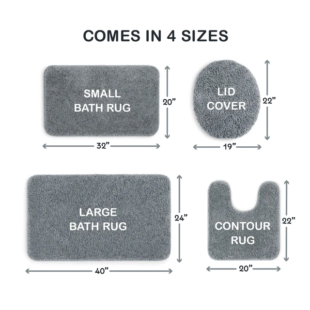 Alt view image 5 of 6 - Mainstays Basic Polyester Bath Rug 20in x 32in, Grey