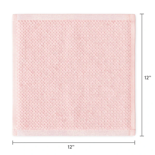 Alt view image 2 of 5 - Mainstays Kids Cotton Washcloth Set, Pink, 8-Pack, 12in x 12in