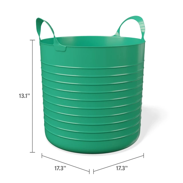 Alt view image 5 of 6 - Mainstays Kids 10gal Large Plastic Flex Storage Basket, Green