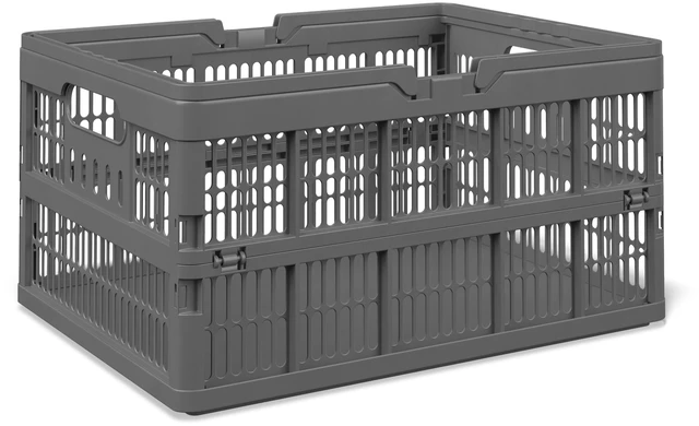 Main image of Mainstays Kids Collapsible Storage Basket with Handles, Large, Gray