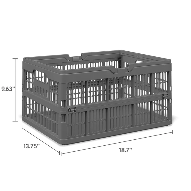 Alt view image 6 of 6 - Mainstays Kids Collapsible Storage Basket with Handles, Large, Gray