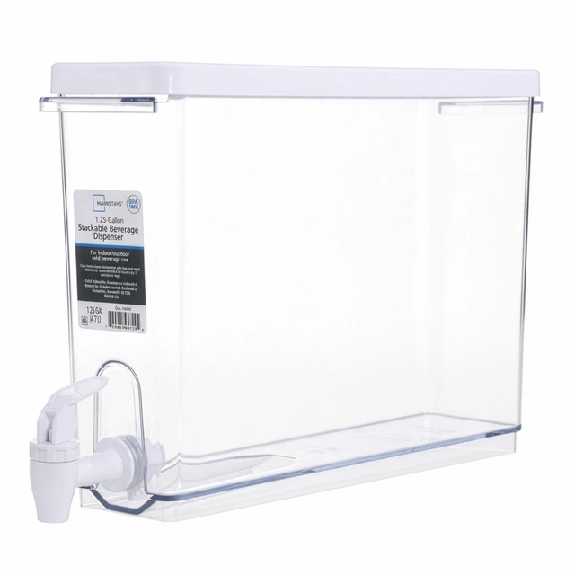 Main image of Mainstays 1.25gal Clear Drink Dispenser for Chilled Drinks and Refrigerator Storage