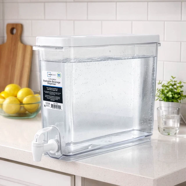 Alt view image 5 of 7 - Mainstays 1.25gal Clear Drink Dispenser for Chilled Drinks and Refrigerator Storage
