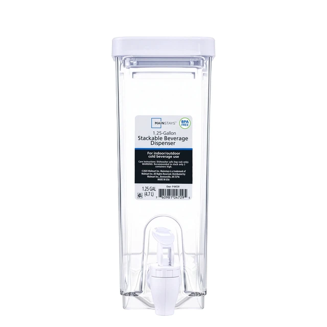 Alt view image 7 of 7 - Mainstays 1.25gal Clear Drink Dispenser for Chilled Drinks and Refrigerator Storage