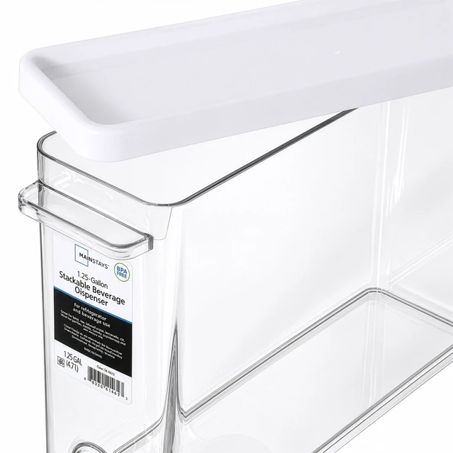 Alt view image 4 of 7 - Mainstays 1.25gal Clear Drink Dispenser for Chilled Drinks and Refrigerator Storage