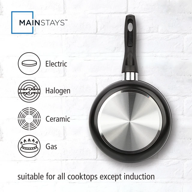 Alt view image 5 of 6 - Mainstays 2qt Non-Stick Aluminum Saucepan, Black