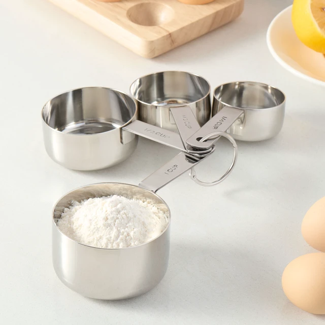 Alt view image 5 of 5 - Mainstays Stainless Steel 4-Piece Nesting Measuring Cups
