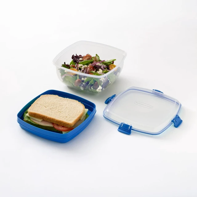Main image of Rubbermaid Pack & Go 6.78cups/1.72quarts Salad and Sandwich Meal Prep Container with Secure Seal Lid
