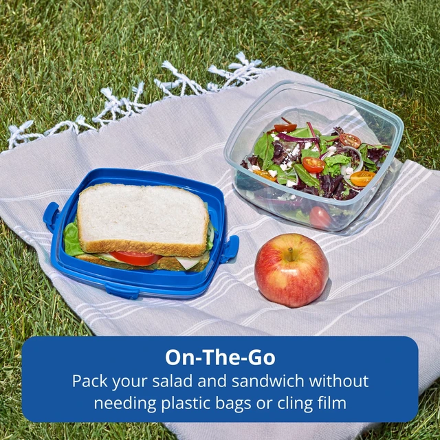 Alt view image 3 of 6 - Rubbermaid Pack & Go 6.78cups/1.72quarts Salad and Sandwich Meal Prep Container with Secure Seal Lid