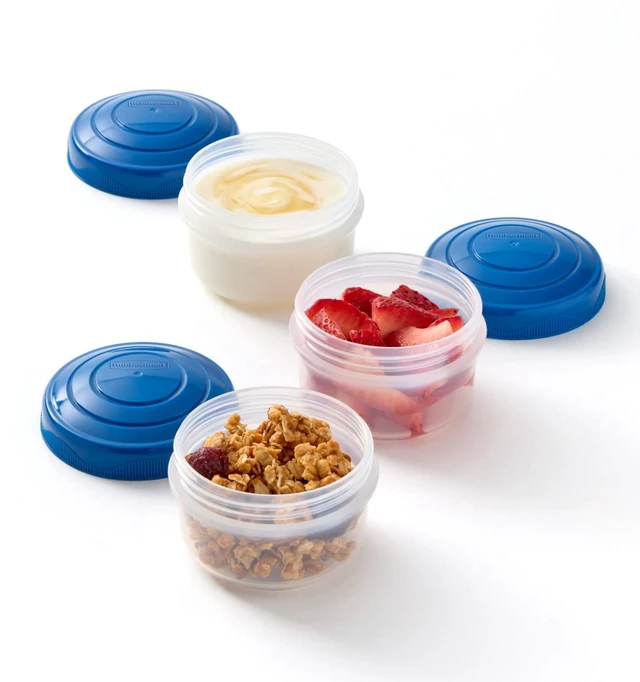 Main image of Rubbermaid Pack & Go 0.55-Cup (0.14-Quart) Mini Bites Containers, 3-Pack with Secure Lids and Stackable Design