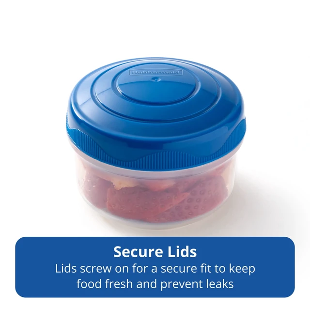 Alt view image 2 of 6 - Rubbermaid Pack & Go 0.55-Cup (0.14-Quart) Mini Bites Containers, 3-Pack with Secure Lids and Stackable Design