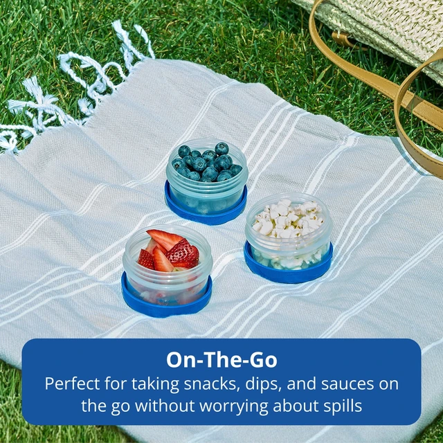Alt view image 3 of 6 - Rubbermaid Pack & Go 0.55-Cup (0.14-Quart) Mini Bites Containers, 3-Pack with Secure Lids and Stackable Design