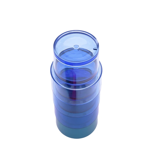 Alt view image 3 of 6 - Mainstays 3-Quart Blue Acrylic Pitcher with 14-Ounce Stackable Tumbler Set