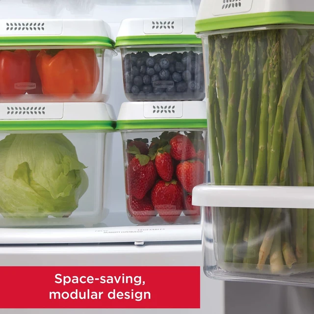 Alt view image 6 of 6 - Rubbermaid FreshWorks Produce Saver 6-Piece Set of Medium and Large Storage Containers