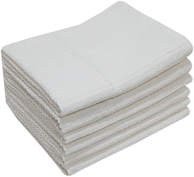 Main image of Mainstays 6-Piece Bar Mop Kitchen Towel Set, White