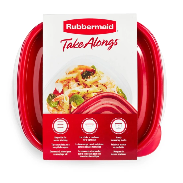 Alt view image 6 of 6 - Rubbermaid TakeAlongs Deep Square Food Storage Container, 4-Pack