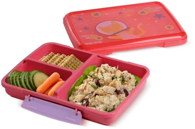 Main image of Rubbermaid Pack & Go Space Kitty Popsicle Pink 820 mL Large Divided Snack Container