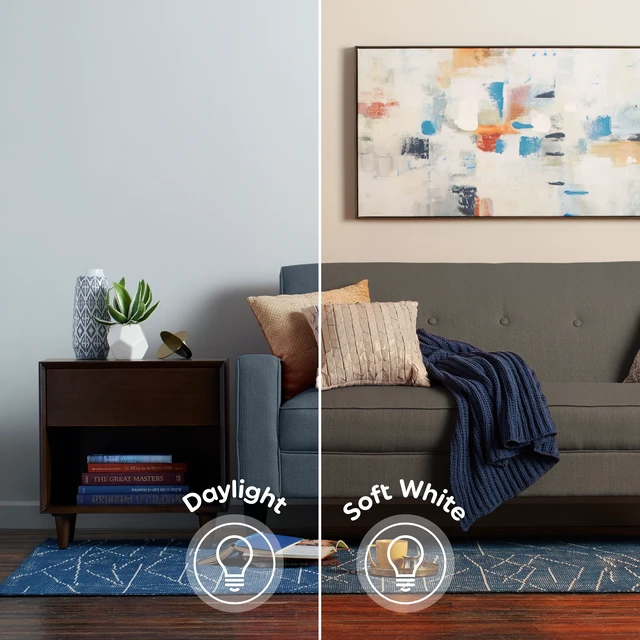 Alt view image 2 of 6 - Great Value LED Light Bulbs A19 60W Equivalent Soft White General Purpose 4-Pack 9-Year