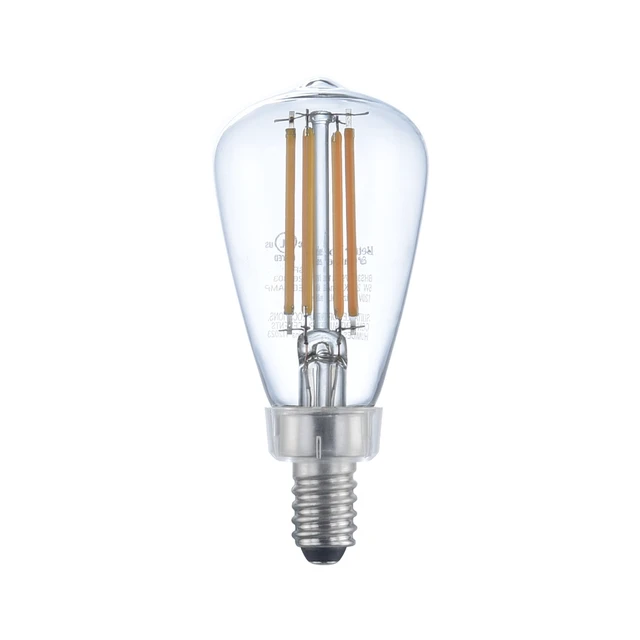 Alt view image 2 of 6 - Better Homes & Gardens ST12 LED Light Bulb, E12 Candelabra Base, Soft White, Dimmable, 5W 60W Equivalent, 2 Pack CA