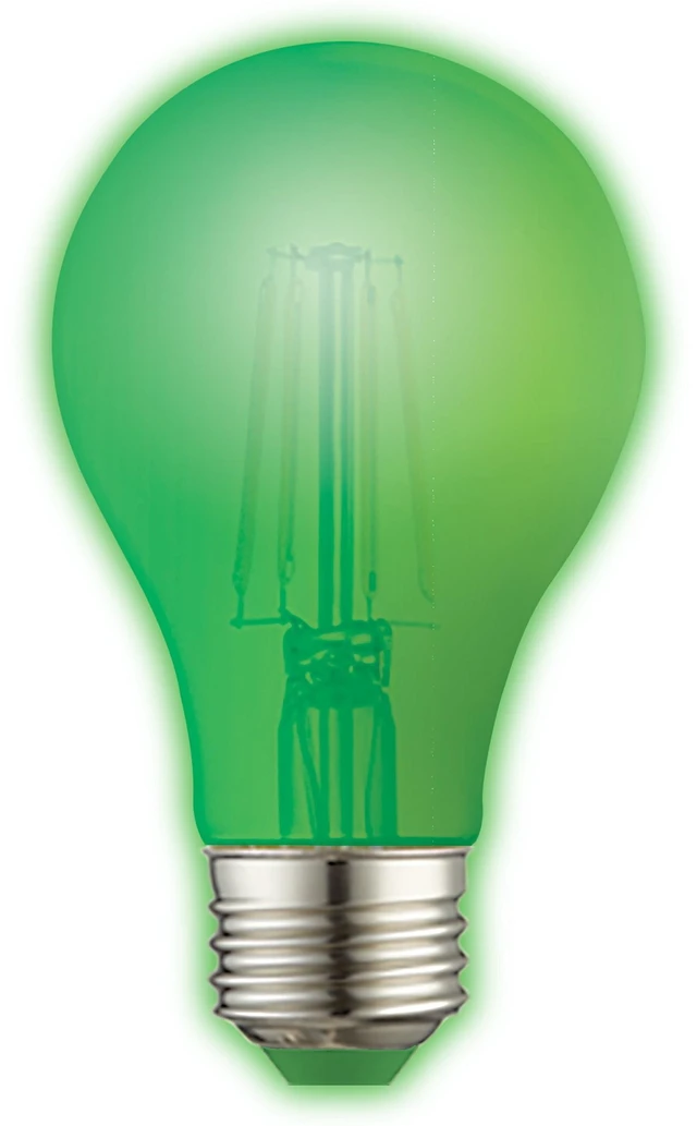 Alt view image 6 of 6 - Great Value LED Light Bulb, A19, E26 Medium Base, 7.5W (60W Equivalent), Non-Dimmable, Green, 2-Pack
