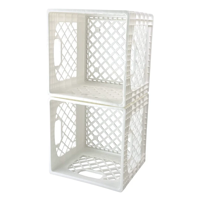 Alt view image 5 of 6 - Juggernaut Storage 16QT Heavy-Duty Plastic Square Milk Crate White