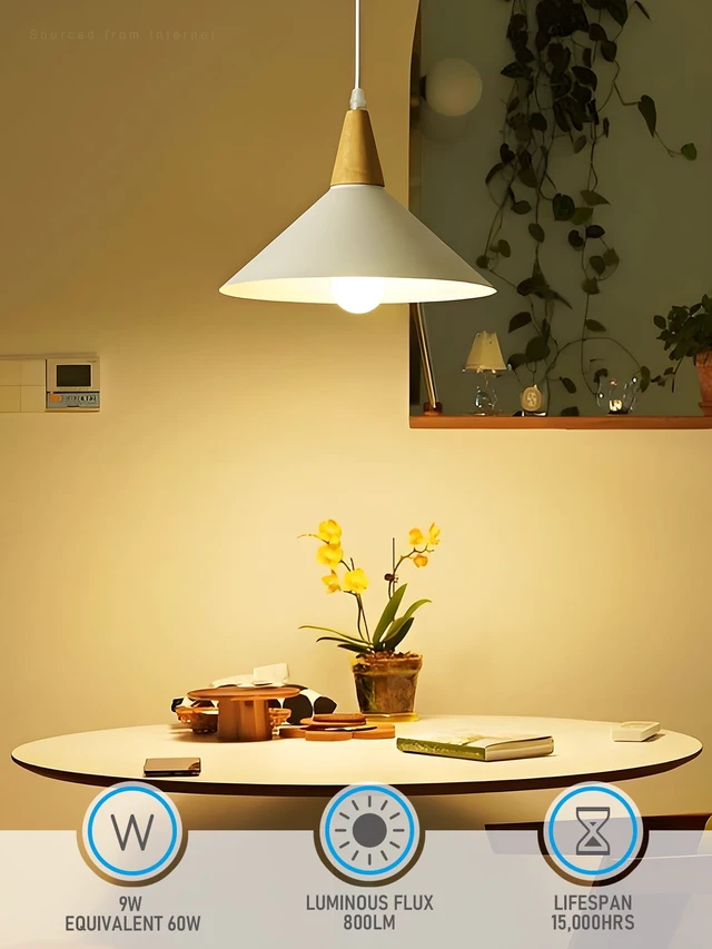 Alt view image 7 of 7 - 6 Pack A19 LED Light Bulbs, 60W Equivalent, Dimmable, 3000K Warm White, E26 Standard Base, UL Listed, Flicker Free