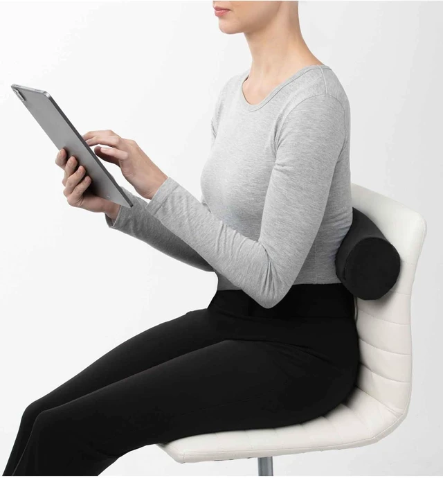 Alt view image 3 of 6 - Brookstone Adjustable Memory Foam Travel Neck Pillow for Neck & Lumbar Support, Black