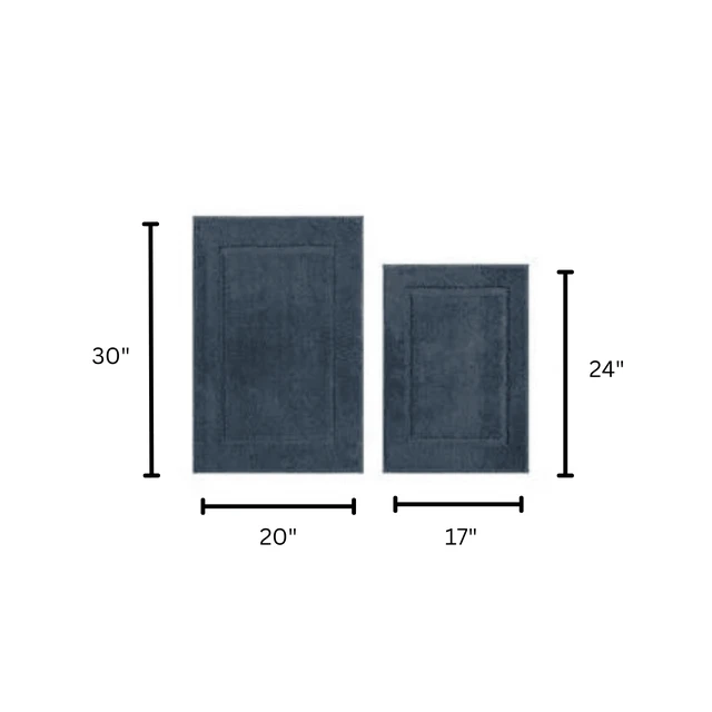 Alt view image 2 of 5 - Mainstays Soft Touch 2-Piece Bath Rug Set, Navy Polyester Tufted, 20" x 30" & 17" x 24"