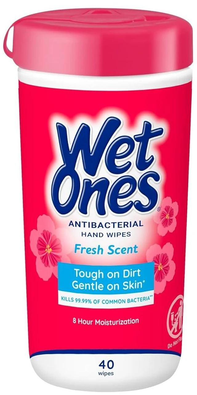Main image of Wet Ones Antibacterial Hand Wipes, Fresh Scent, White, 40 Count, Packaging May Vary