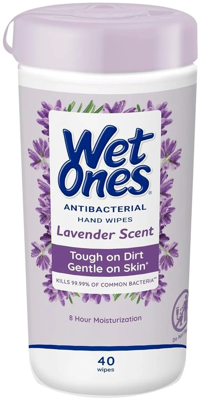 Main image of Wet Ones Antibacterial Hand Wipes Lavender 40 Count Canister