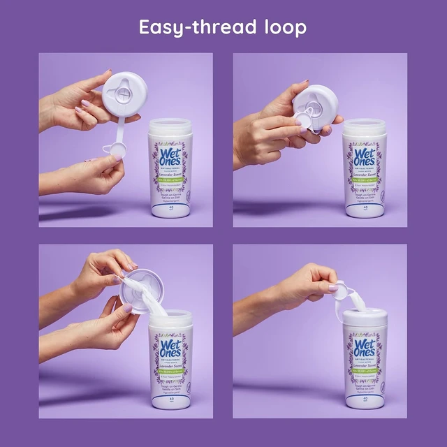 Alt view image 5 of 6 - Wet Ones Antibacterial Hand Wipes Lavender 40 Count Canister