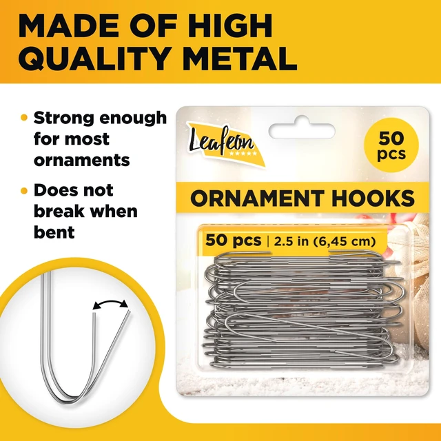 Alt view image 4 of 4 - 50 Pack Christmas Ornament Hooks, Silver