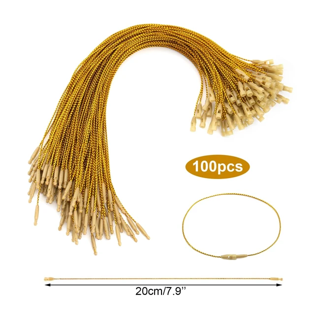 Alt view image 4 of 6 - Quacc 100pcs Christmas Ornament Hanger Strings Snap Fastener Tag Cord Ties
