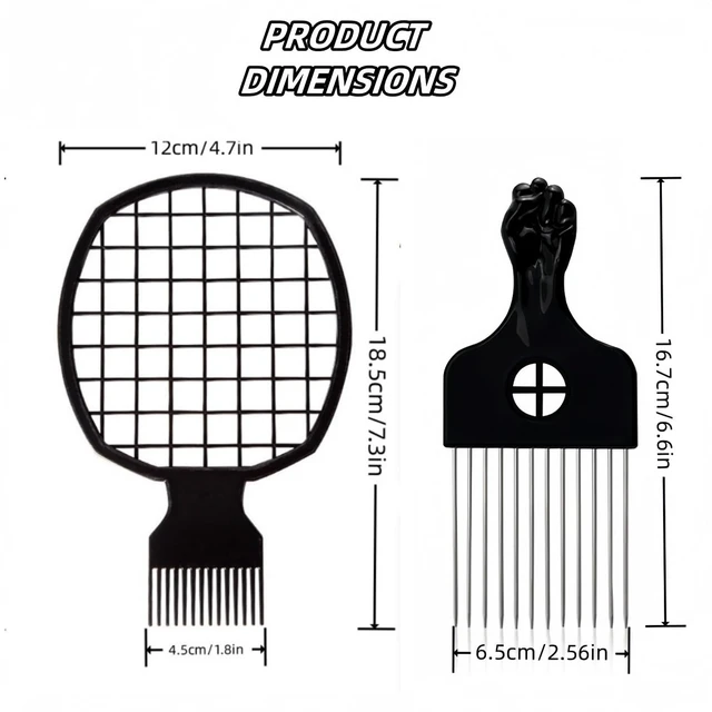 Alt view image 3 of 6 - 2-in-1 Hair Twist Comb and Sponge Brush Set with Metal Afro Hair Pick Comb for Curls, 2 Pcs