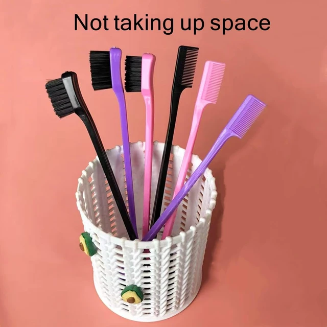 Alt view image 3 of 7 - Double Sided Edge Control Hair Brush, 6-Pack, Pink Purple Black