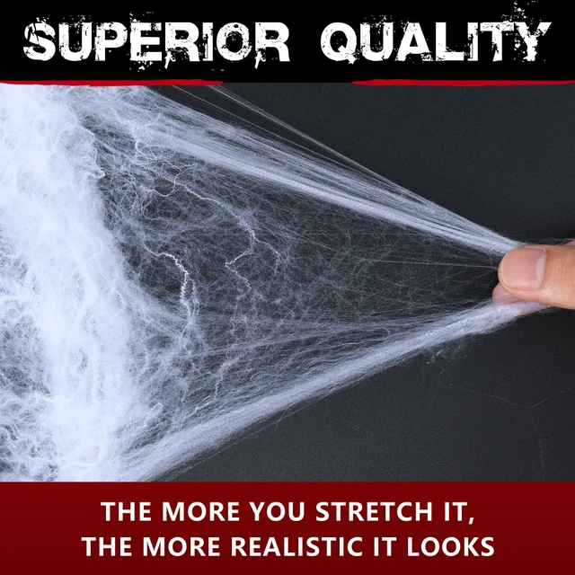 Alt view image 6 of 6 - ZPISF 1400sqft Halloween Spider Webs Decorations with 150 Extra Fake Spiders, Super Stretchy Cobwebs for Halloween Decor Indoor and Outdoor