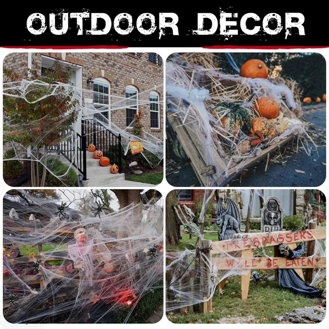 Alt view image 2 of 6 - ZPISF 1400sqft Halloween Spider Webs Decorations with 150 Extra Fake Spiders, Super Stretchy Cobwebs for Halloween Decor Indoor and Outdoor