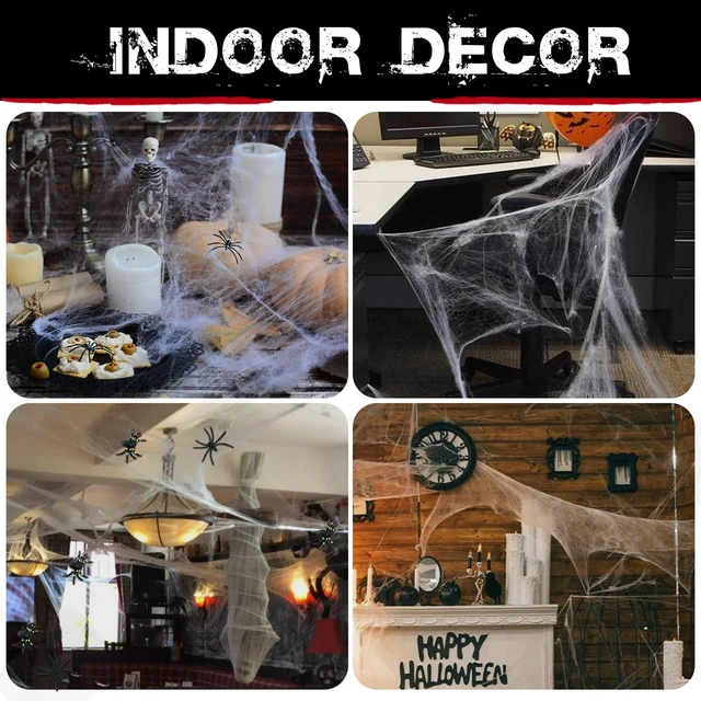 Alt view image 3 of 6 - ZPISF 1400sqft Halloween Spider Webs Decorations with 150 Extra Fake Spiders, Super Stretchy Cobwebs for Halloween Decor Indoor and Outdoor