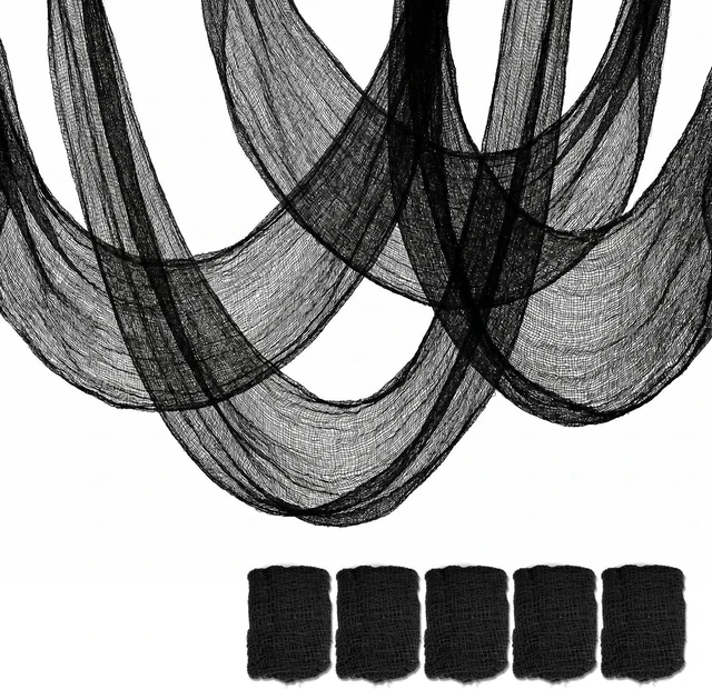 Main image of 5Pcs Black Creepy Cloth 30x72in Halloween Decorations Outdoor Indoor