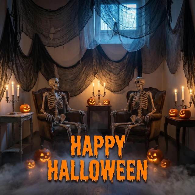 Alt view image 3 of 6 - 5Pcs Black Creepy Cloth 30x72in Halloween Decorations Outdoor Indoor