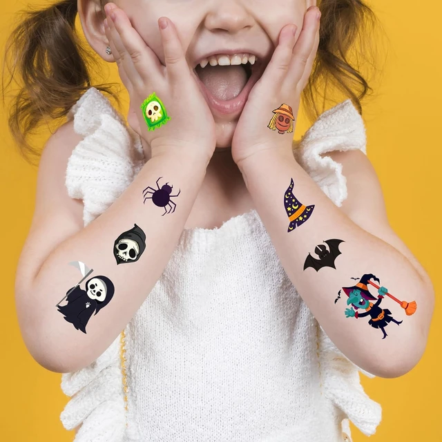 Alt view image 4 of 6 - Awinmay 120 Pieces Halloween Temporary Tattoos for Kids, Trick or Treat Tattoo Stickers, Party Favors and Goody Bag Stuffers