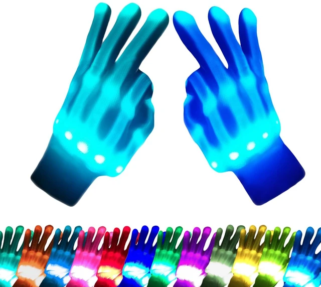 Main image of COLEDRE 12 Colors LED Gloves for Kids Ages 5-12