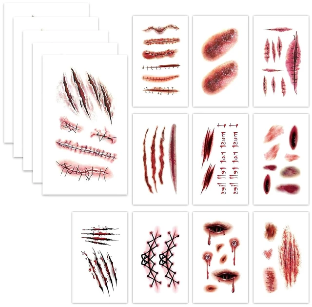 Main image of 121Pcs Zombie SFX Scar Stickers for Halloween Cosplay Makeup
