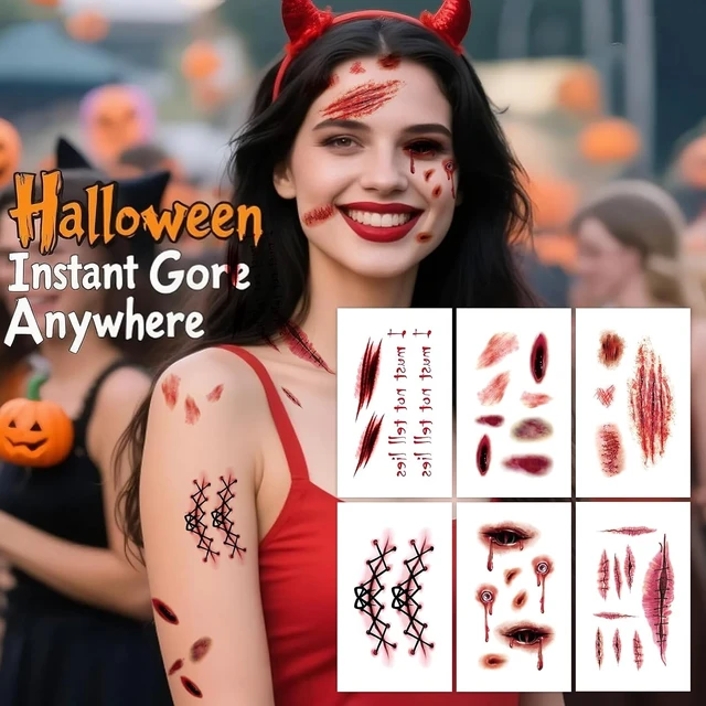 Alt view image 2 of 6 - 121Pcs Zombie SFX Scar Stickers for Halloween Cosplay Makeup
