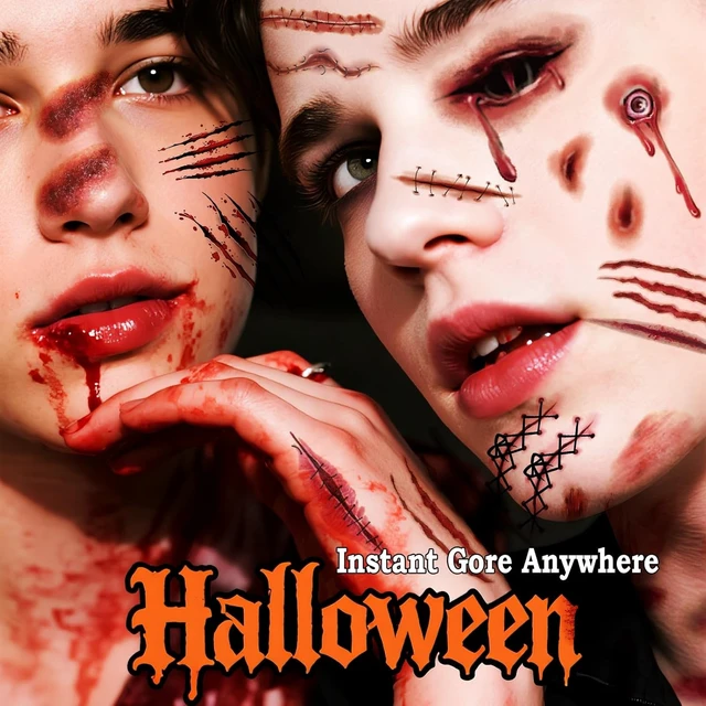 Alt view image 6 of 6 - 121Pcs Zombie SFX Scar Stickers for Halloween Cosplay Makeup