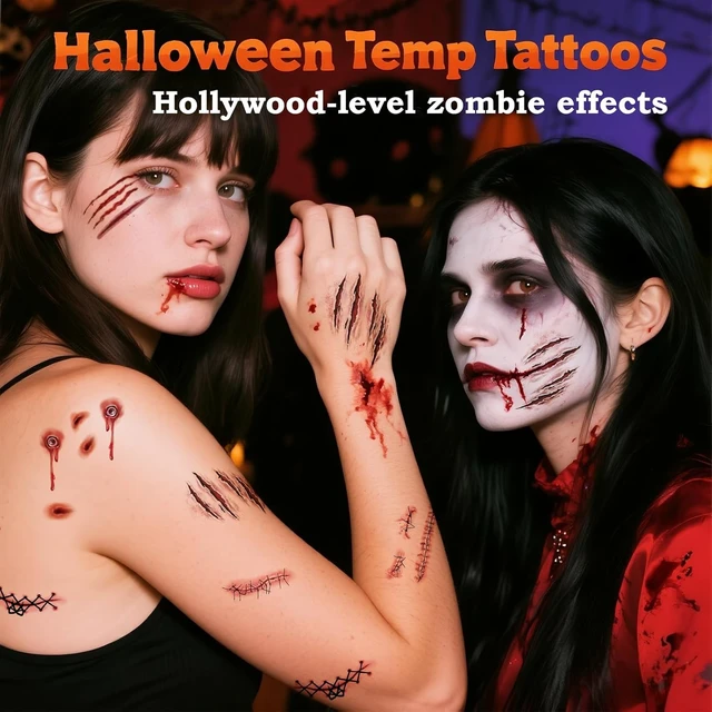 Alt view image 4 of 6 - 121Pcs Zombie SFX Scar Stickers for Halloween Cosplay Makeup