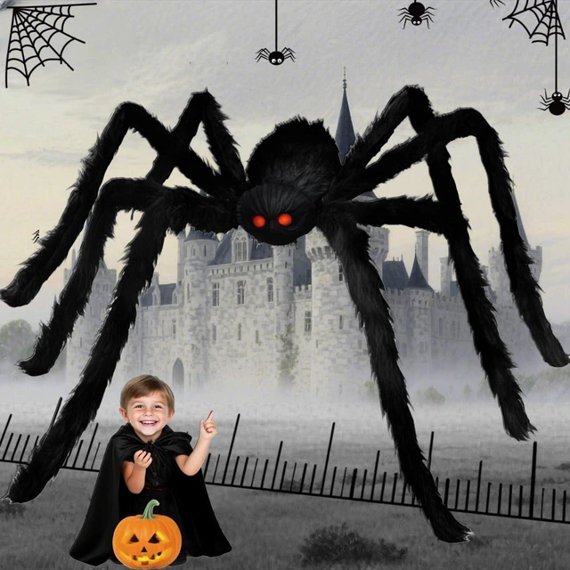 Main image of Giant 6.6ft Furry Halloween Spider, Fake Spider Decor for Outdoor Indoor Yard Home Party, 1 Pack